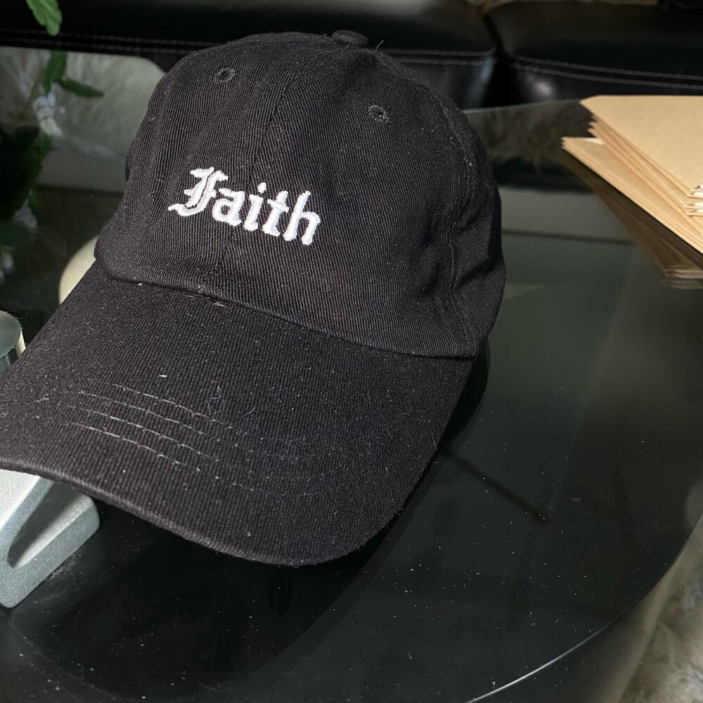 Faith embroidered Baseball Cap Black